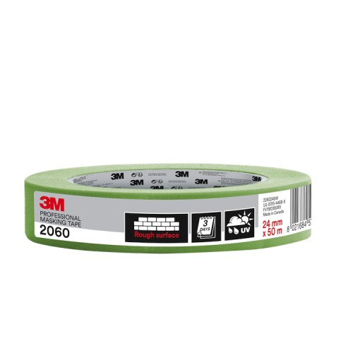 3M 2060 Rough Surface Professional Masking Tape 1" / 24mm (Green)