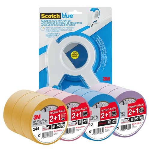 3M 'Welcome Pack' - Masking Tape 1.5"/36mm + Applicator Bundle