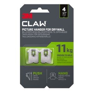 3M Claw Drywall Picture Hanger 11KG 4 Pack