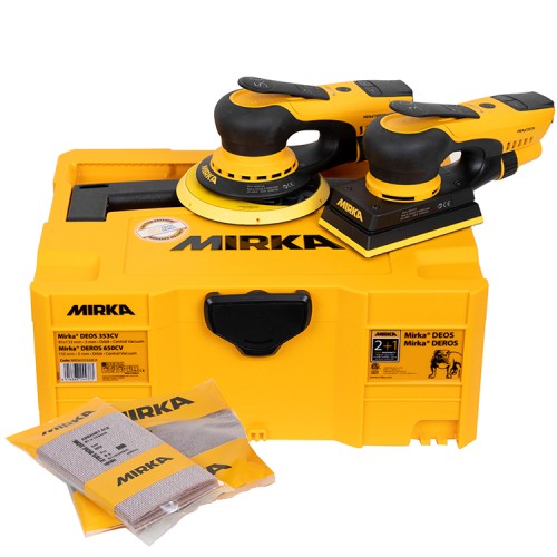 Mirka DEROS II 650CV Sander & Mirka DEOS II 353CV Sander 230V Kit