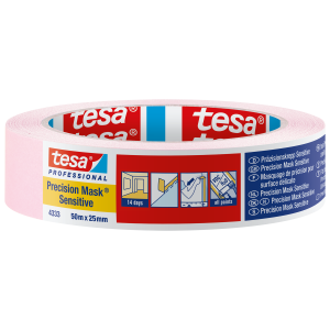 Tesa Precision Masking Tape Sensitive 1" / 25mm (Pink)