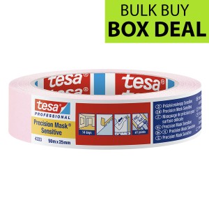 Tesa Precision Masking Tape Sensitive 1" / 25mm Box of 36 (Pink)