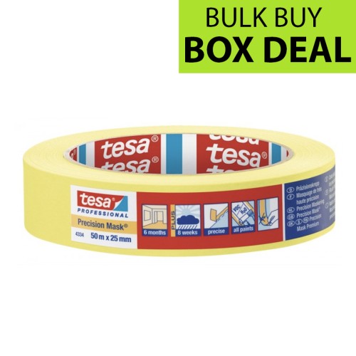 Tesa Precision Masking Tape 1" / 25mm Box of 36 (Yellow)