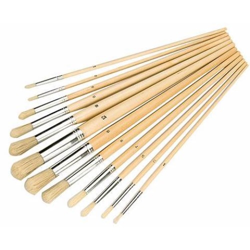 Round Tipped Artist Paint Brush Set 12 Piece