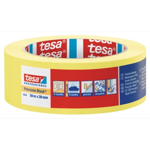 Tesa Precision Masking Tape 1.5" / 38mm (Yellow)