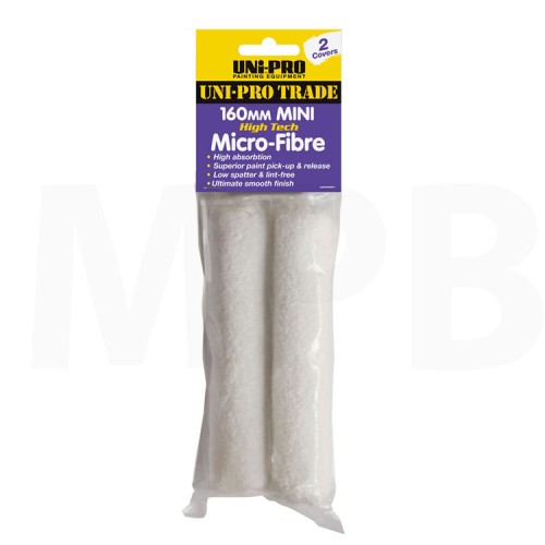 Uni-Pro High Tech Micro-Fibre 6.5" 4mm Nap 2 Pack